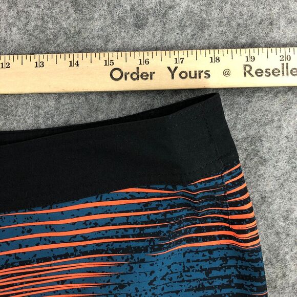 Nike Mens Board Shorts 36 Blue Orange Striped Drawstring Closure Swim Trunks - Picture 9 of 12
